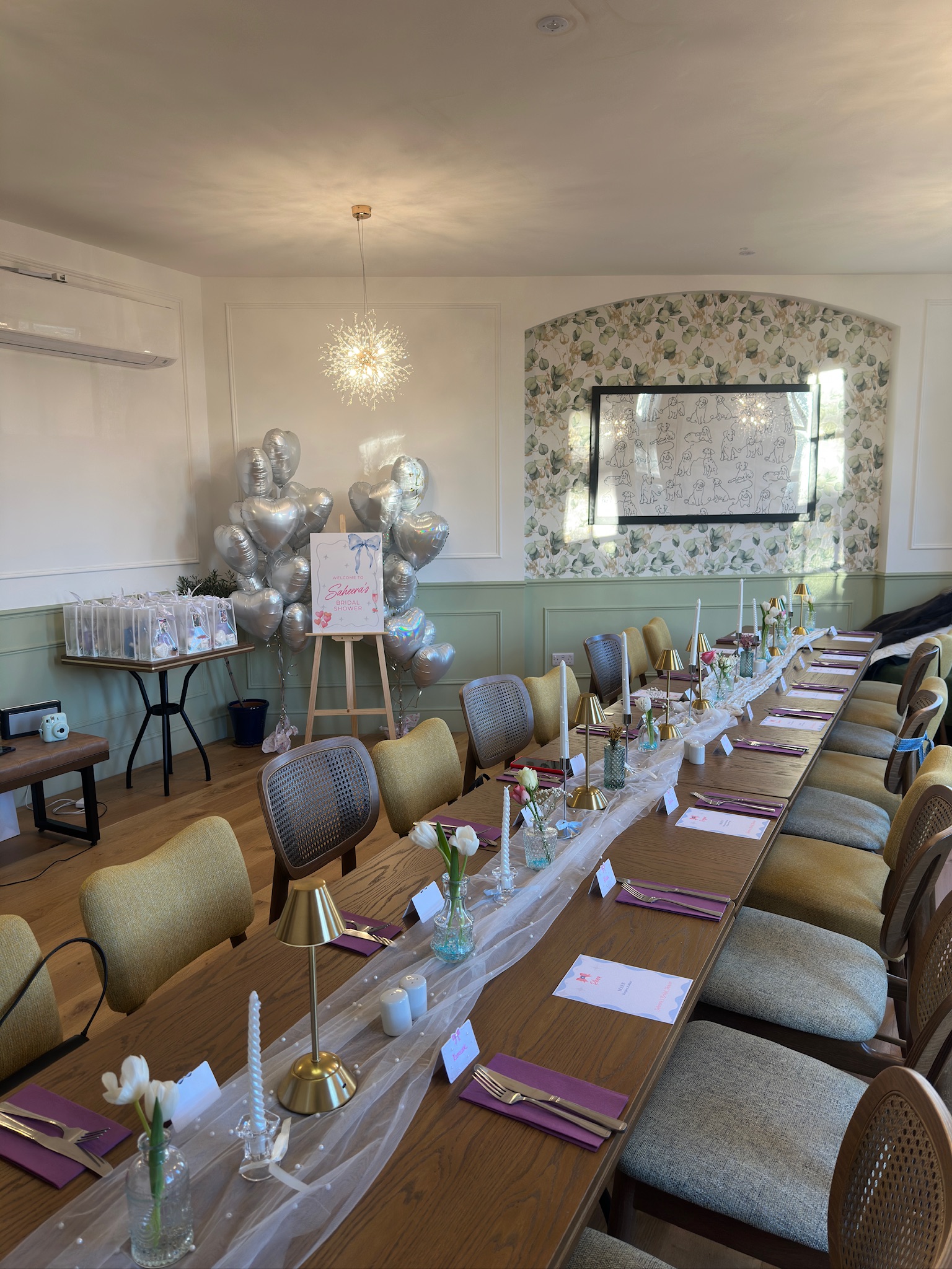 Elegant bridal shower tablescape